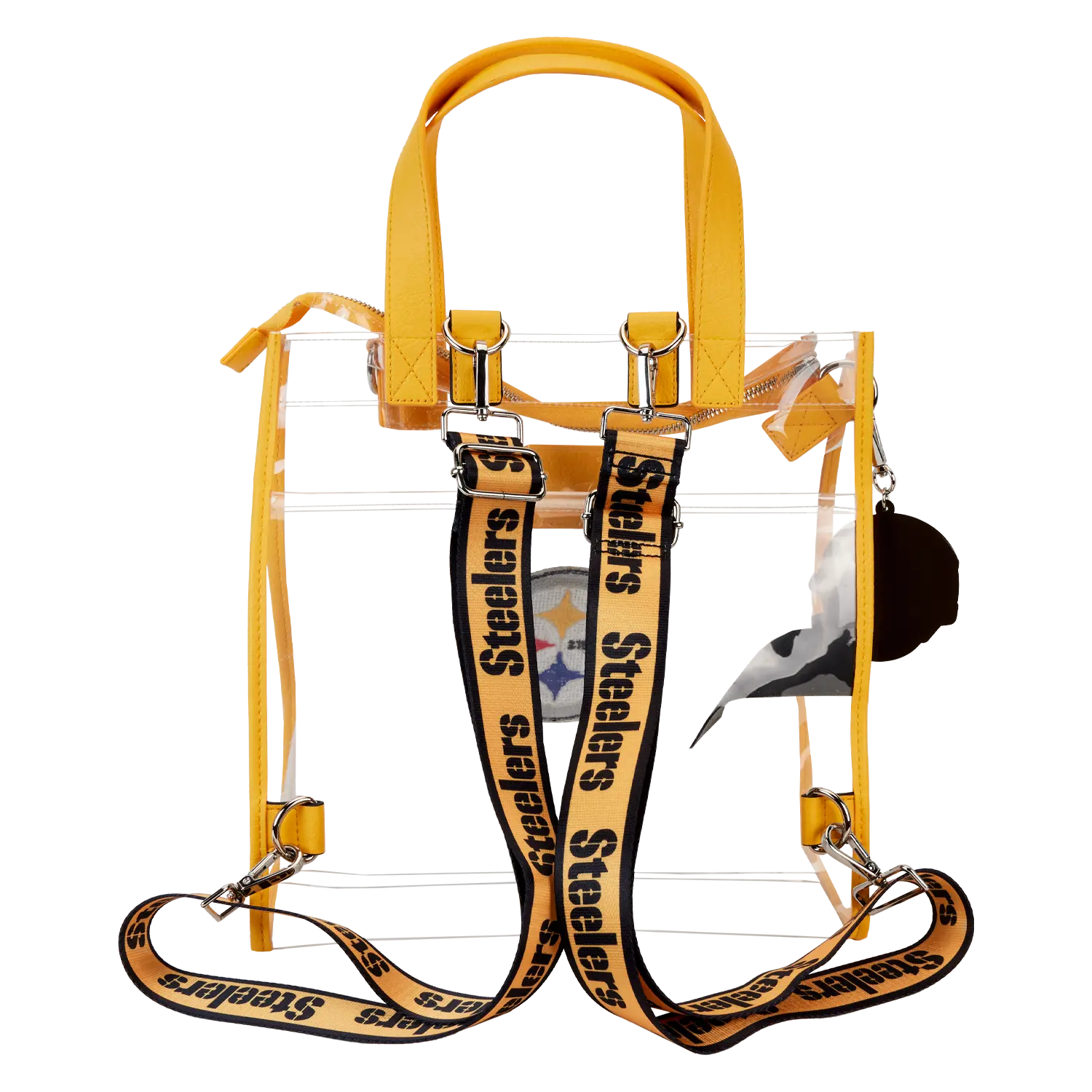 NFL Pittsburgh Steelers Clear Convertible Backpack & Tote Crossbody Stadium Bag - Image 6