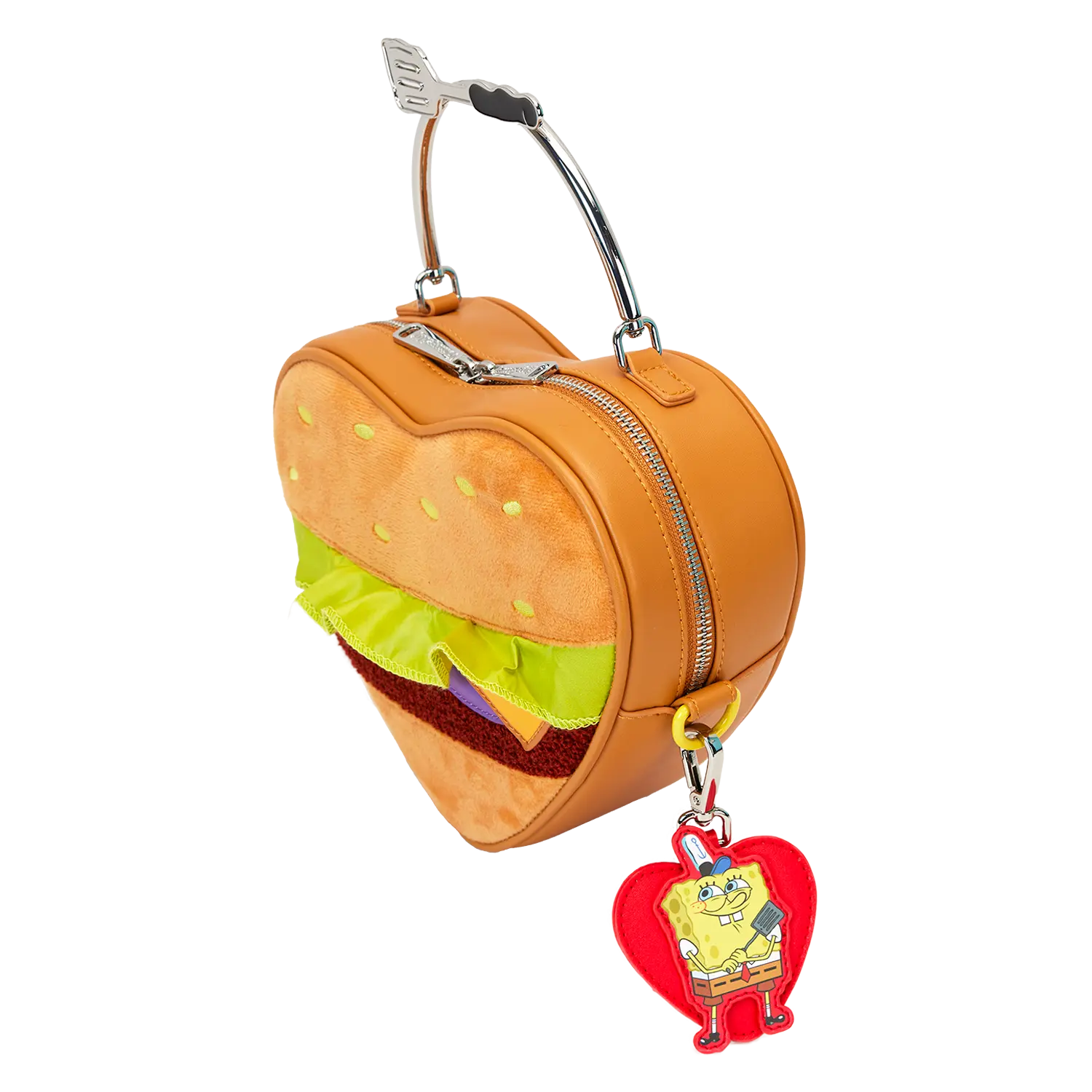 SpongeBob SquarePants Krabby Patty Plush Heart Figural Crossbody Bag - Image 4