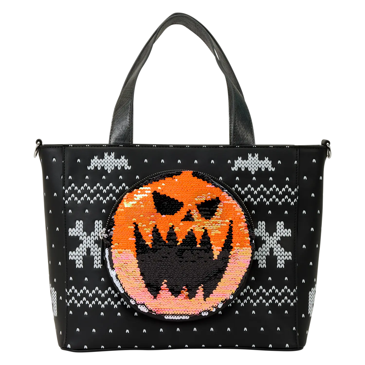 The Nightmare Before Christmas Jack Skellington Reversible Sequins Tote Crossbody Bag with Coin Bag - Image 7