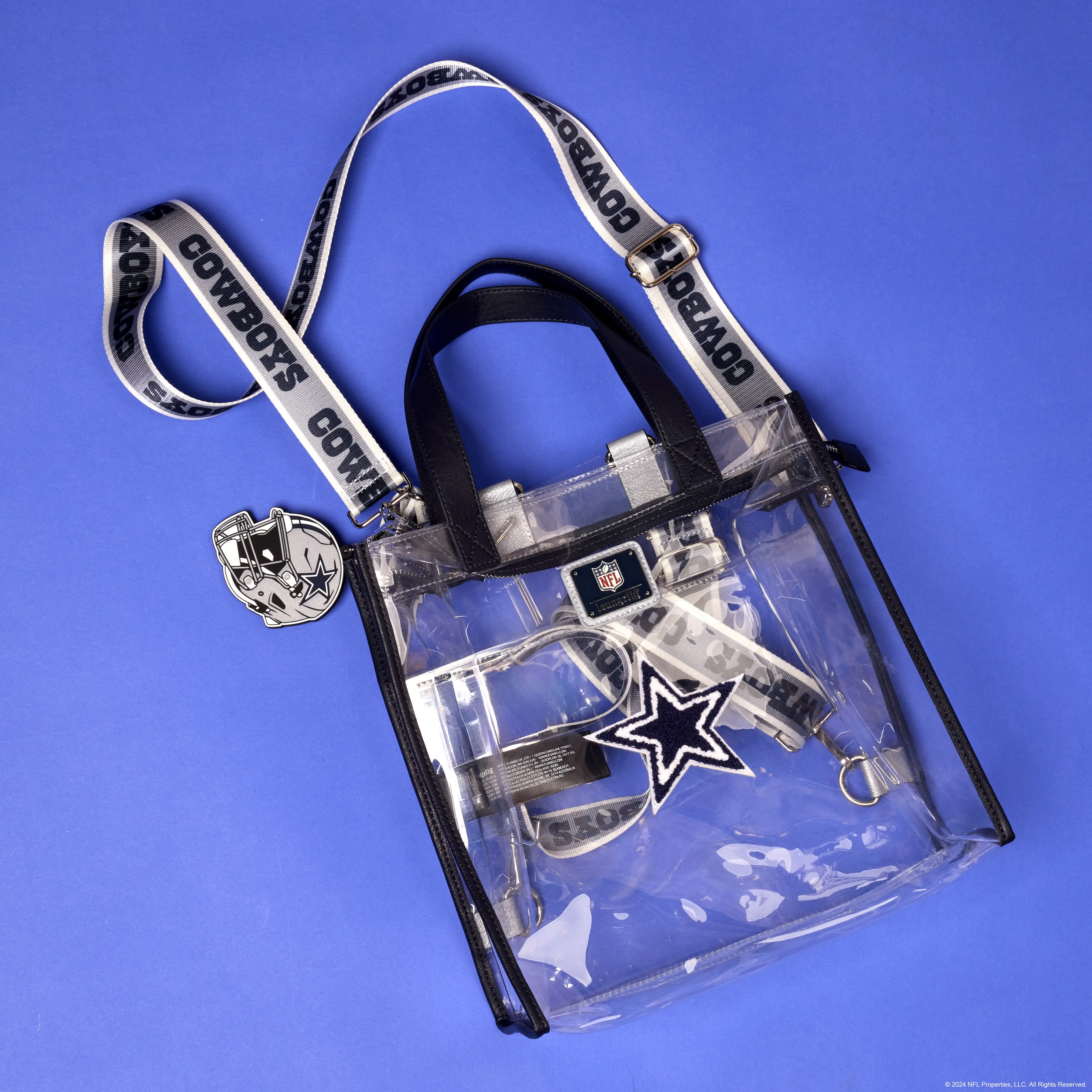 NFL Dallas Cowboys Clear Convertible Backpack & Tote Crossbody Stadium Bag - Image 2