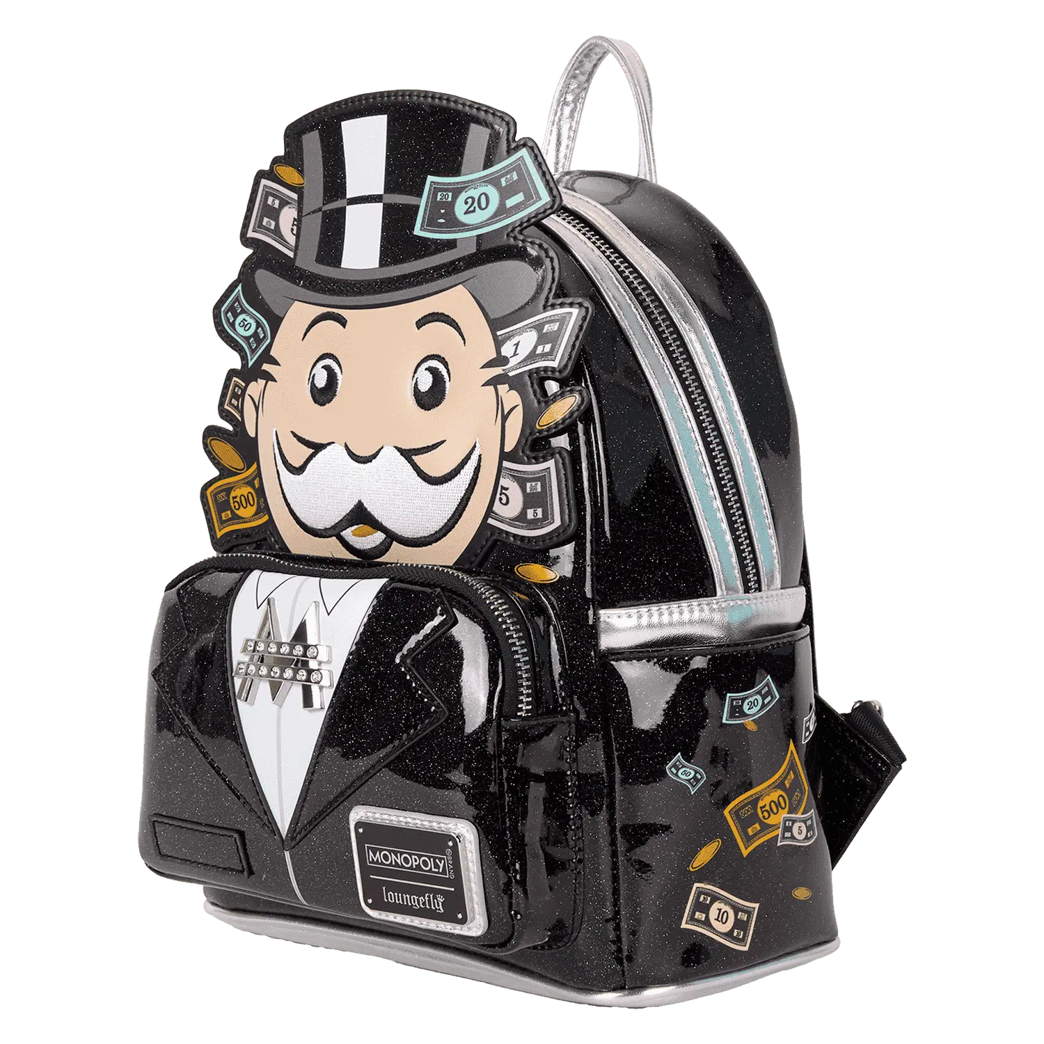 Monopoly 90th Anniversary Pennybags Glitter Cosplay Mini Backpack - Image 3