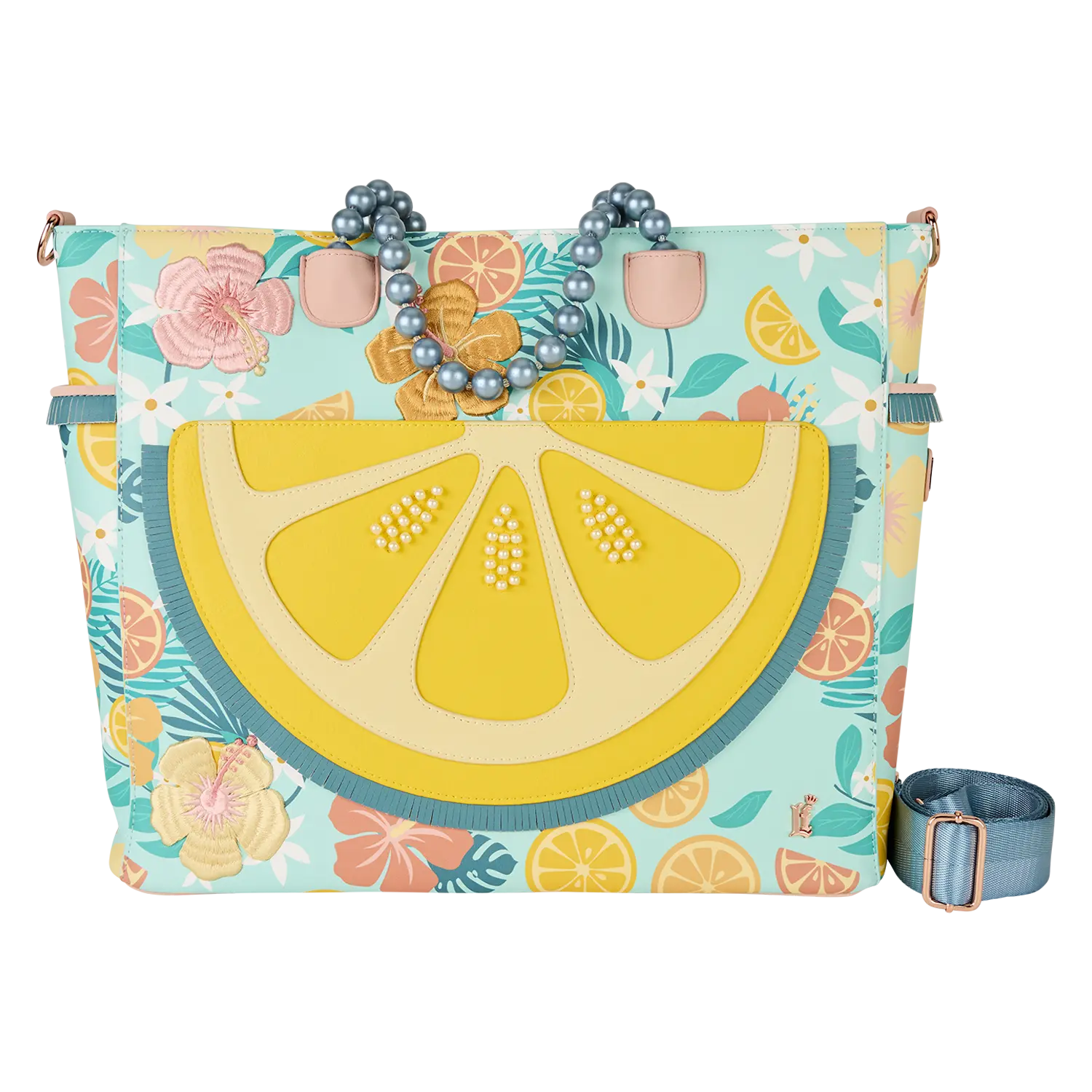 Loungefly Tropical Lemon Floral Convertible Backpack & Tote Crossbody Bag