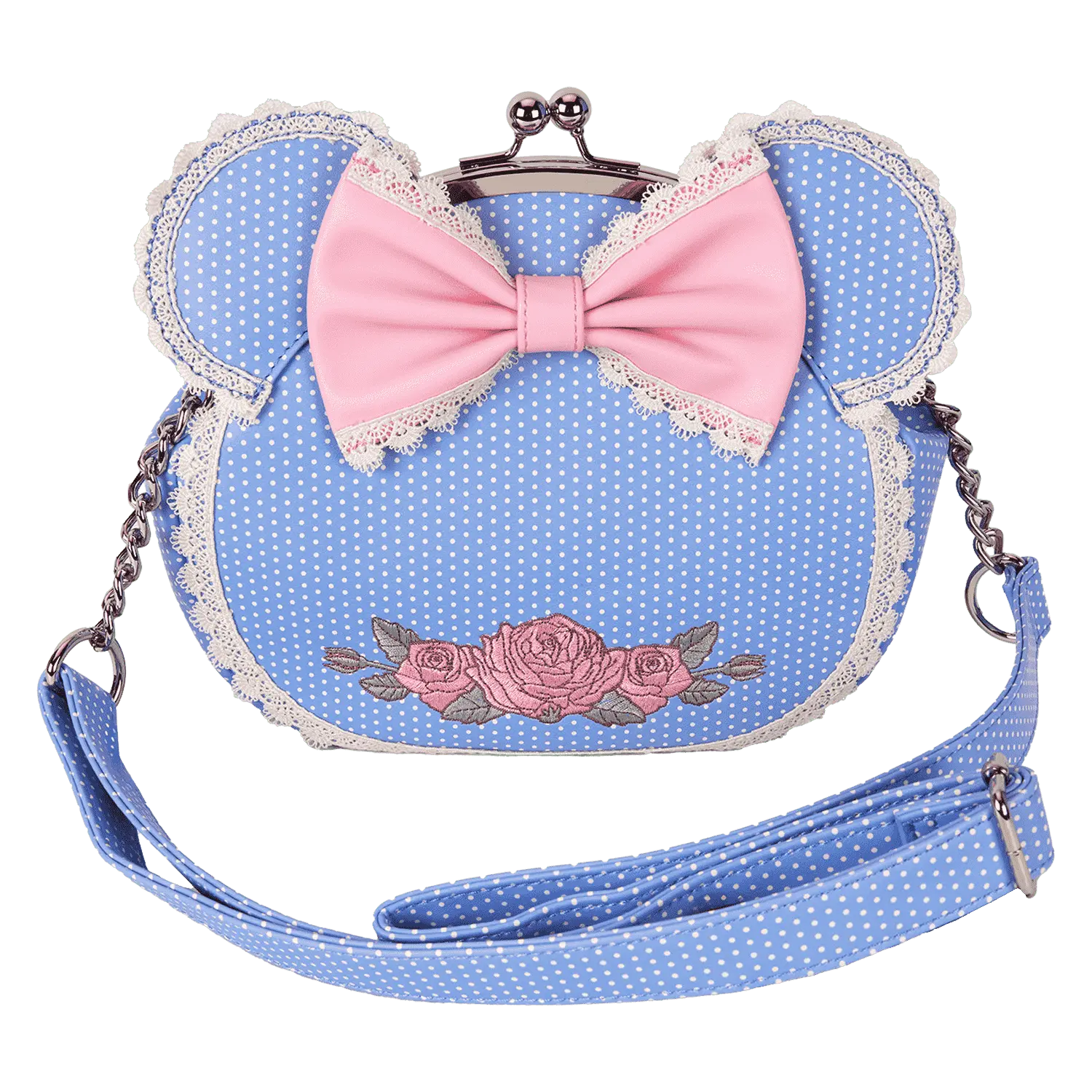 Minnie Mouse Floral and Lace Kisslock Crossbody Bag