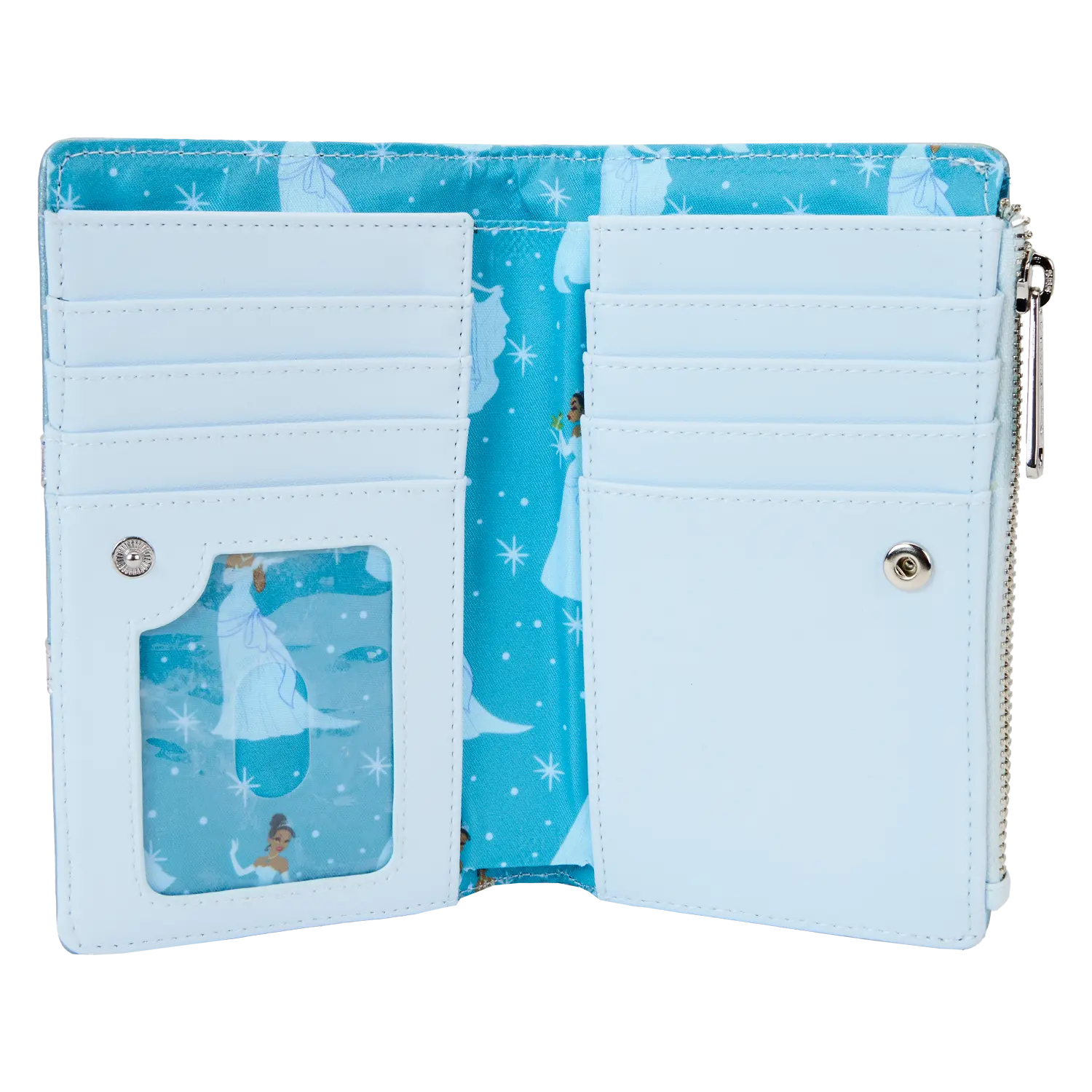 The Princess and the Frog Tiana Blue Gown Glitter Cosplay Flap Wallet - Image 4