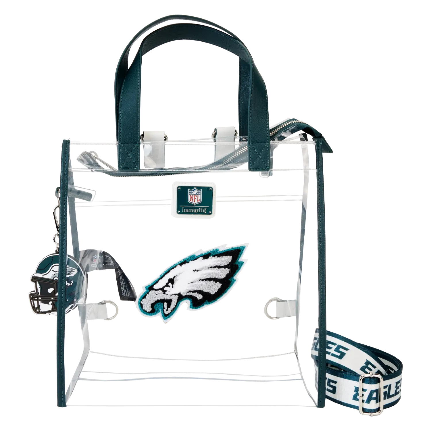 NFL Philadelphia Eagles Clear Convertible Backpack & Tote Crossbody Stadium Bag