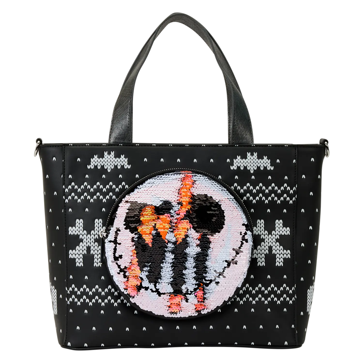 The Nightmare Before Christmas Jack Skellington Reversible Sequins Tote Crossbody Bag with Coin Bag - Image 6