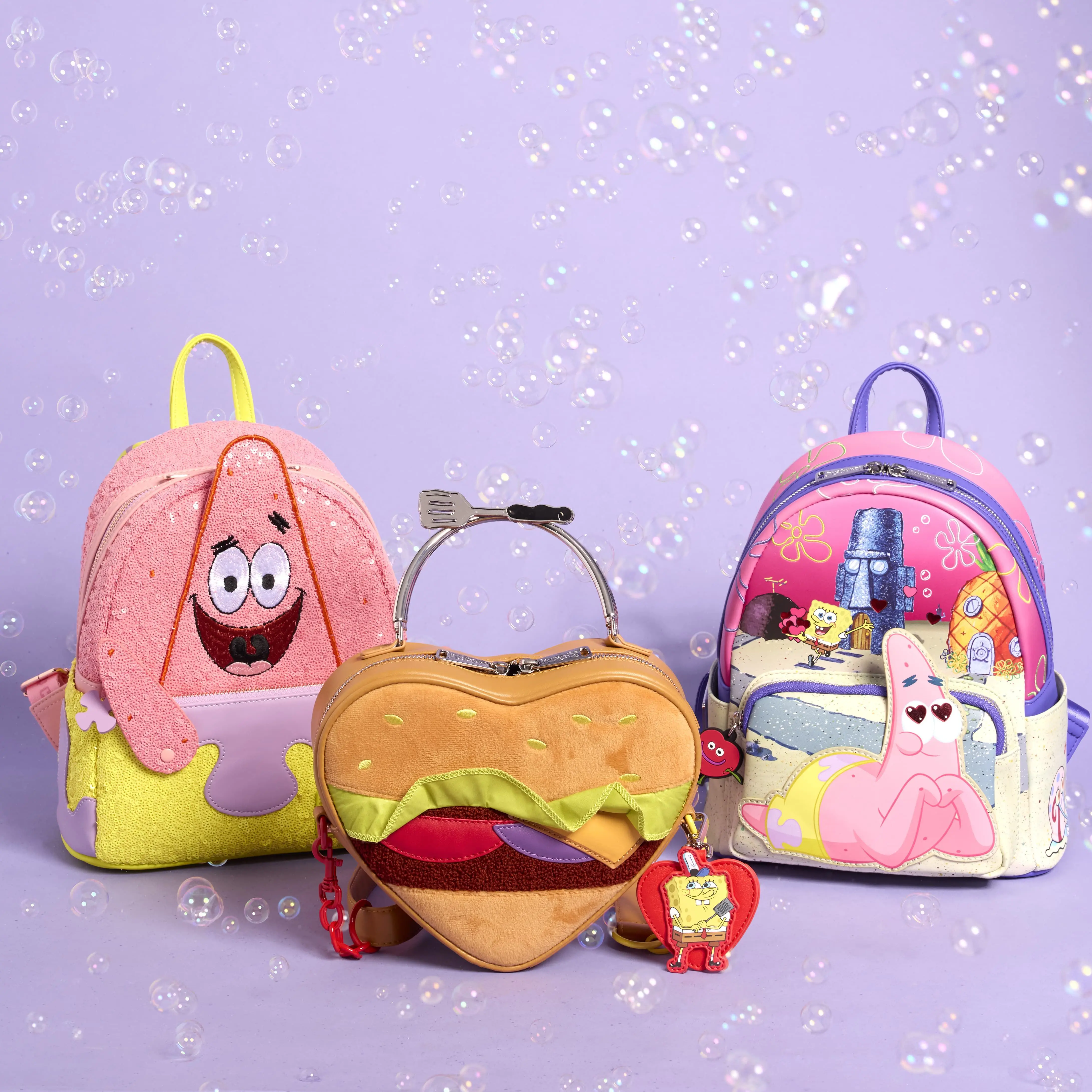 SpongeBob SquarePants Krabby Patty Plush Heart Figural Crossbody Bag - Image 3