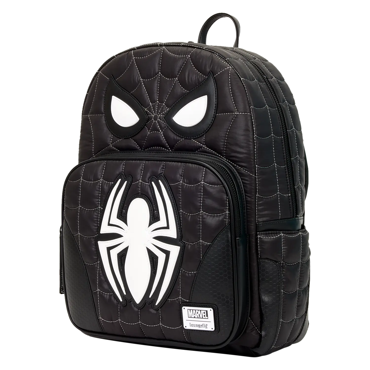 Spider-Man Black & White Suit Cosplay Quilted Full-Size Backpack - Image 4